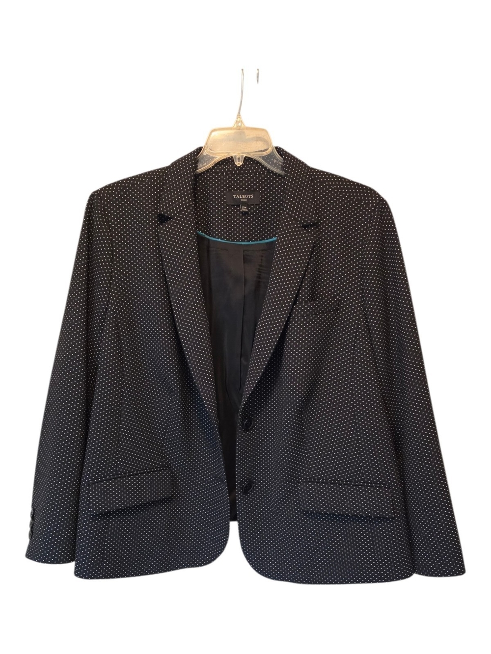 Talbots Black Blazer with White Polka Dots Size 22W - Picture 4 of 5